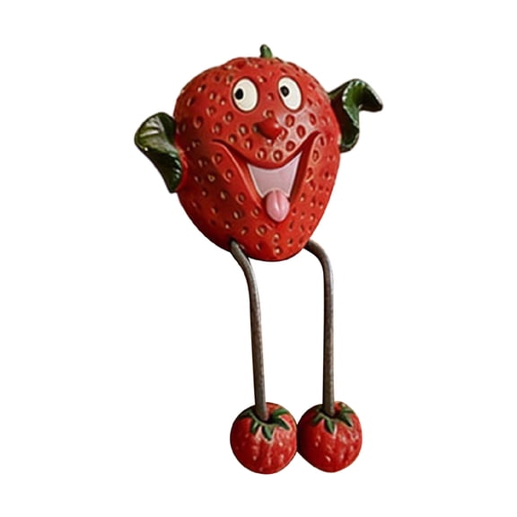 Homellea Funny Fruit Resin Shelf Sitter, Cute Fruit Figurine with Dangling Legs, Whimsical Desktop Ornament for Bookshelf, Windowsill, Kitchen, Living Room, Garden and Gift, 7.2 in
