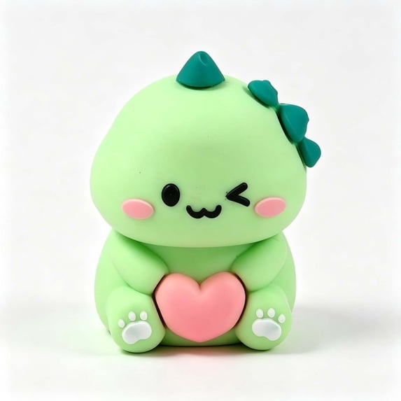 Homellea Green Dinosaur Pencil Sharpener, 1.9 Inch Mini Manual Sharpener with Pink Heart Design, Portable Cartoon Stationery for Pencil Cases, Classrooms, Art Desks, Home, Office and Travel