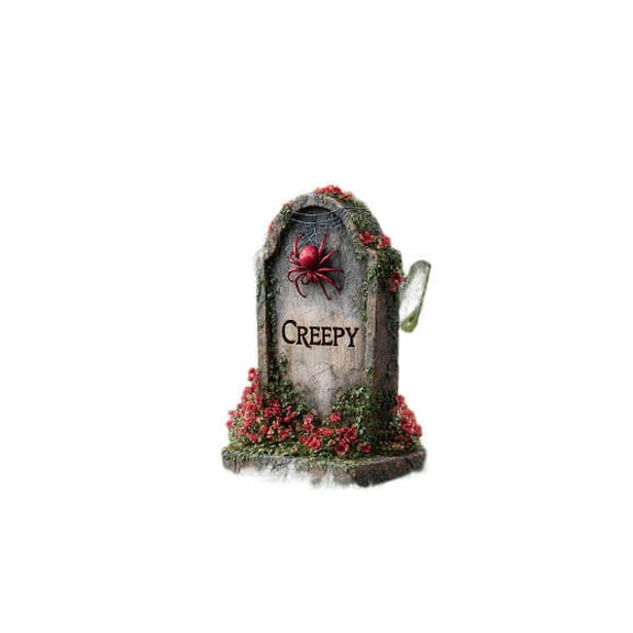 Homellea Halloween Spider Web Tombstone Yard Sign, 17.72 Inch Plastic Grave Marker Stake With Spooky Printed Design, Flat Graveyard Lawn Sign For Haunted House Setup, Party Entryway Display