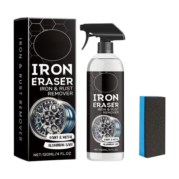 Homellea Iron Eraser Rust Remover Spray, Iron Eraser Iron and Rust Remover for Car Wheels and Paint, Fast Acting Rust, Professional Automotive Surface Cleaning(1PC, 4oz)