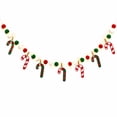 thumbnail image 1 of Homellea Lighted Christmas Garland with Candy Cane Shapes, Pom Pom Beads and Lights, Battery Operated Hanging Banner for Tree, Mantel, Window and Seasonal Party Decor, 118.11 Inch, 1 of 6