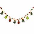 thumbnail image 1 of Homellea Lighted Christmas Garland with Christmas Tree and Gingerbread Shapes, Pom Pom Beads and Lights, Hanging Banner for Tree, Mantel, Window and Holiday Party Decor, 118.11 Inch, 1 of 6