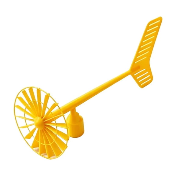 Homellea Mini Garden Windmill Ornament, 11.02 Inch Yellow Wind Spinner with Multi-Blade Wheel, Tail Vane and Mounting Socket for Planters, Fairy Gardens, Balcony Pots, Patio and Yard Decor