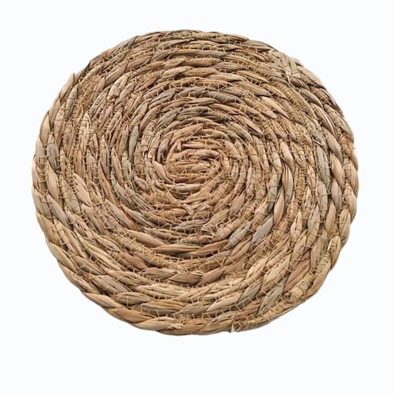 Homellea Natural Woven Round Placemat, 7.87 Inch Straw Braided Table Mat for Plates, Bowls, Mugs, Hot Dishes, Coffee Table, Dining Table, Kitchen, Farmhouse and Japandi Home Decor