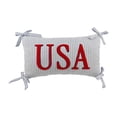 thumbnail image 1 of Homellea Patriotic USA Lumbar Throw Pillow, 24 x 14 Inch Blue White Striped Decorative Accent Cushion with Red Letter Design and Tie Corners for Couch, Sofa, Bed and Home Decor, 1 of 7