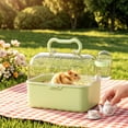 thumbnail image 1 of Homellea Portable Clear Hamster Cage with Carry Handle, Panoramic Small Pet Travel Habitat for Syrian and Dwarf Hamsters, Gerbils and Mice, Ventilated Carrier for Outings and Vet Visits, 1 of 6