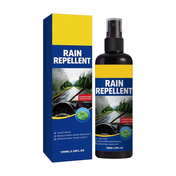 Homellea Rain Repellent Spray for Car Glass, 3.38 Fl Oz Hydrophobic Windshield Coating Treatment for Rearview Mirrors, Side Windows, Shower Doors, Helmet Visors and Auto Glass Care