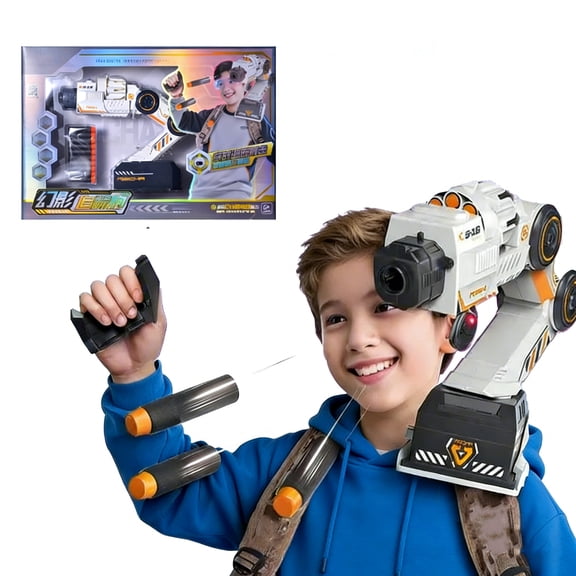 Homellea Smart Tracking Mechanical Arm Foam Blaster, Cool Inductive Robot Arm Tracking Blaster, Shoulder Mounted Robot with Remote Control, Dual Control Cosplay & Inductive Game