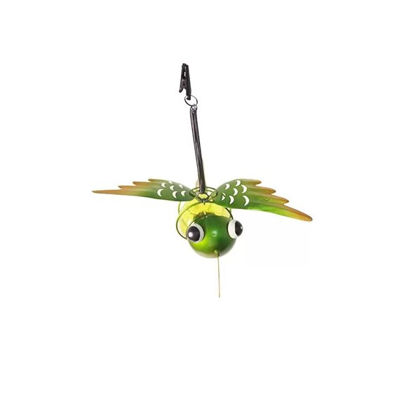 Homellea Solar Dragonfly Hanging Garden Light, 8.8 Inch Green LED Ornament with Wide Wings and Clip Hanger for Tree, Covered Porch, Patio, Pergola, Balcony, Yard and Seasonal Decor