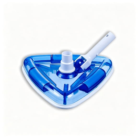 Homellea Transparent Triangular Pool Vacuum Head, 11.42 Inch Blue Plastic Suction Head Attachment for Swimming Pool Cleaner, Corners, Floor Debris and Pool Maintenance