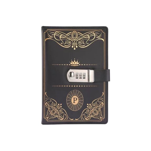 Homellea Vintage Combination Lock Notebook, A5 Journal with Password Protection for Business,Antique Style Leather Notebook with Lock for Writing,Office School Notes, Secured Privacy