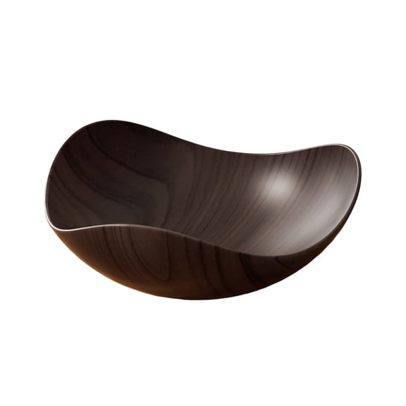 Homellea Wood Look Plastic Fruit Bowl, Irregular Curved Snack Serving Bowl, Decorative Catchall Tray for Fruit, Candy, Nuts, Keys, Jewelry, Kitchen Counter, Coffee Table and Entryway, Khaki