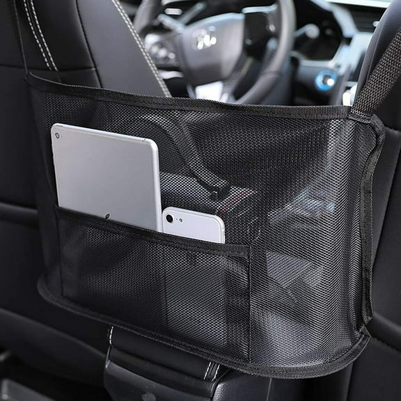 Homelove Car Net Pocket Handbag Holder,Car Backseat Organizer,Car Mesh Organizer,Seat Storage Net Bag,Seat Back Net Bag for Purse,Handbag,Phone and Documents Storage,Driver Storage Netting Pouch Black