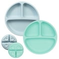 thumbnail image 1 of Homelove Round Suction Silicone Plates for Babies Plates for Toddlers,Silicone Grip Dish Baby Toddler Plate Plates Stay Put with Suction Microwave Dishwasher Safe With 4 Suction Cups Blue+Green, 1 of 7