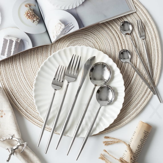 Homelux Theory 18/10 Stainless Steel Flatware, 2 Silverware Sets, 5pc/Set