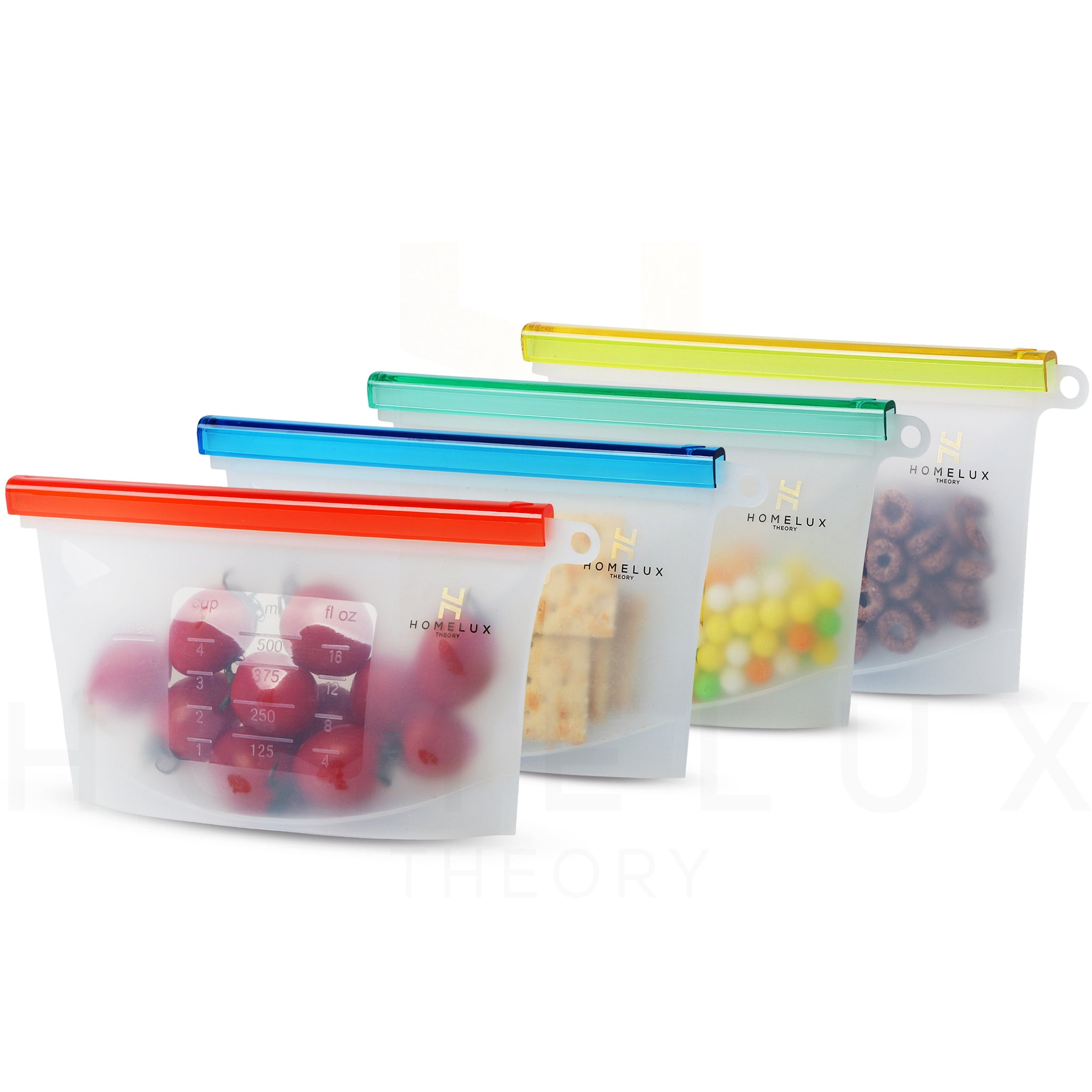 Homelux Theory Reusable Freezer Bags Silicone Bag for Food and Snack 4pcs