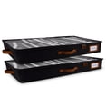 thumbnail image 1 of HOMELUX THEORY 2pc Low Profile Under Bed Storage Containers, Thin Under Couch Storage Organizer with Bins & Lids, Underbed Storage Box Ideal for Seasonal Clothes, Blankets, Fabric & Shoes (Black), 1 of 9