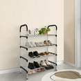 thumbnail image 1 of Homely-Hub 4-Tier Slim Shoe Rack, Compact Easy-Assembly Design Silver-Black, Space-Saving Shoe Shelf for Bathroom, Living Room, Dorm, 1 of 9