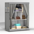 thumbnail image 1 of Homely-Hub Portable Closet Storage Organizer Clothes Wardrobe Dustproof Non-woven Fabric, Silver Gray, 1 of 12