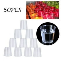 HomelyJoy 50-Pack 1 oz Disposable Shot Glasses, Plastic Tasting Cups & Whiskey Glasses | Clear Christmas Party Cups for Solo Tasting, Food Samples, and Holiday Gatherings