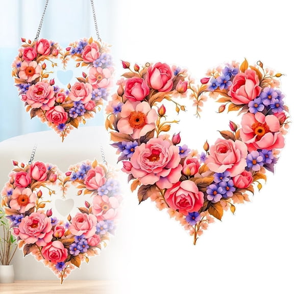 HomelyJoy Acrylic Flower Pendant Valentine's Day Hanging Ornament Romantic Home Decor Wedding Anniversary Gift