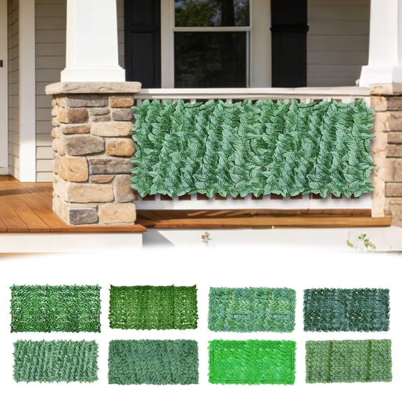 HomelyJoy Artificial Dark Pothos Leaf Privacy Fence Screen, UV Resistant Expandable Faux Hedge Wall, Realistic Greenery Panel for Garden Balcony Decor