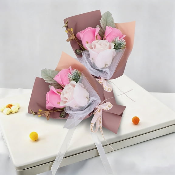 Homesteed Artificial Rose Bouquet Fake Rose Bouquet Eternal Rose Bouquet Fabric Rose Bouquet Realistic Bouquet-Shaped Long Lasting Romantic Gift