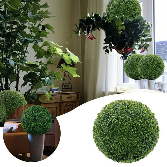HomelyJoy Artificial Topiary Ball Trees Outdoor, UV Resistant Fake Boxwood Shrubs Bushes, All-Weather Round Faux Plants for Patio, Porch, Entryway Decor