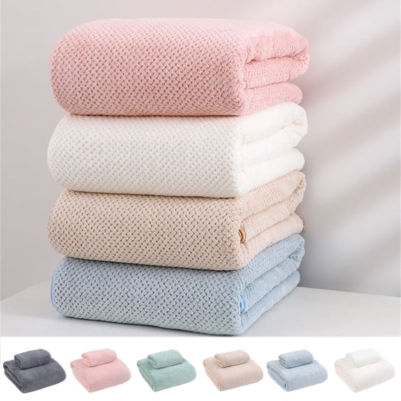 HomelyJoy Bath Towel Set, Super Soft Coral Fleece Towels, Highly Absorbent Quick Dry Bath Towels for Bathroom, Spa, Hotel & Gym Use