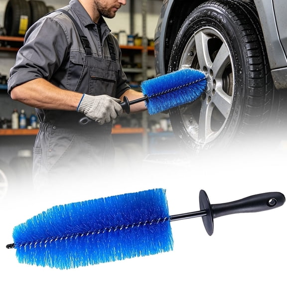 HomelyJoy Car Wheel Rim Cleaning Brush, Ergonomic Tire and Wheel Hub Scrub Brush for Rims and Wheels, Nylon Bristles Detailing Tool for Trucks RVs, 1 Pack