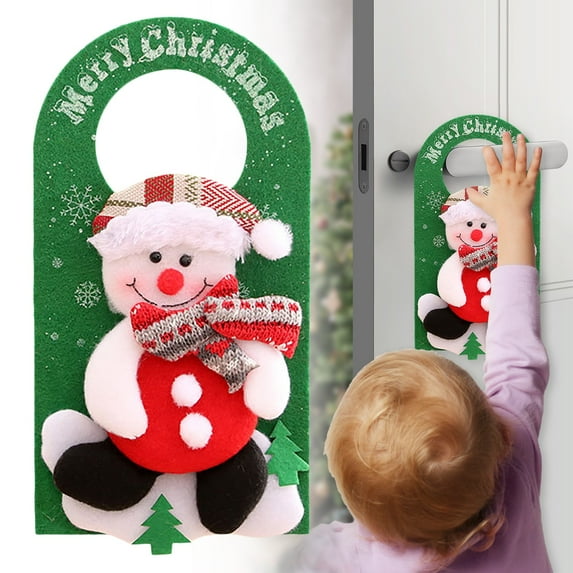 HomelyJoy Christmas Bathroom Decor, Christmas Door Hanger, Christmas Decorations for Door - Festive Doorknob Covers, Cute Merry Christmas Ornament Signs for Home and Hotel Bedroom Door Knob Decor