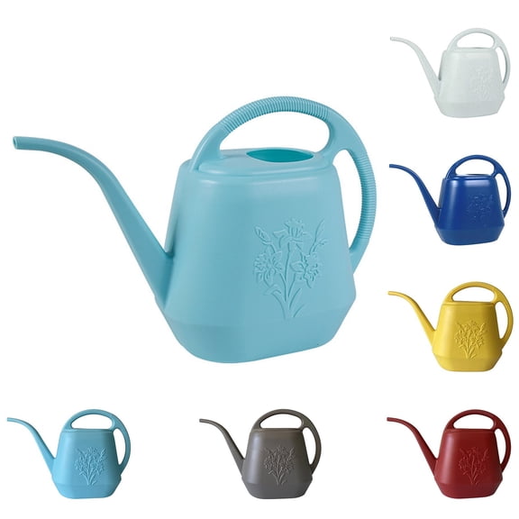 HomelyJoy Coffee Plastic Watering Can, 1 Gallon Large Capacity Long Spout Watering Pot with Ergonomic Handle for Indoor Houseplants, Garden, and Lawn Care