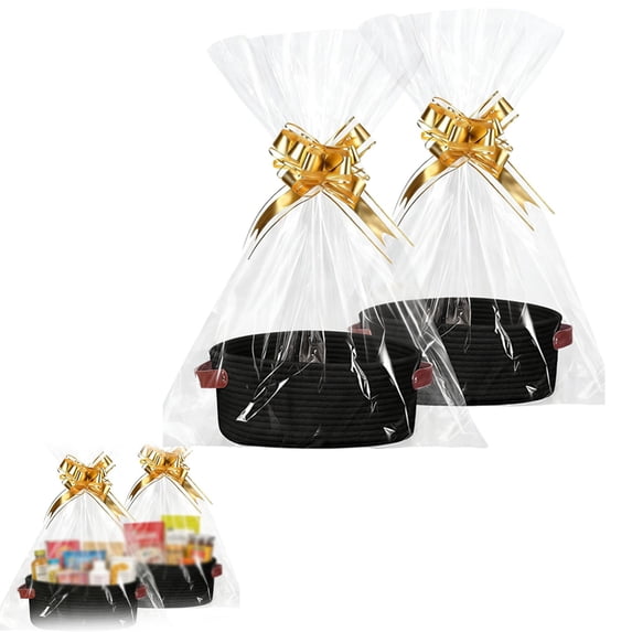 HomelyJoy Cotton Rope Woven Storage Basket Leather Handles Oval Flat Small Gift Basket Empty 12x8x5 in Decor