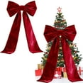 thumbnail image 1 of HomelyJoy Extra Large 6ft Velvet Christmas Bow Tree Topper, Premium Satin Finish Big Bow for Christmas Tree, Lazo Grande para Árbol Navideño, Durable for Indoor Outdoor Xmas Decorations, 1 of 9