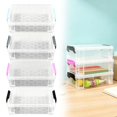 thumbnail image 1 of HomelyJoy Extra Large Pencil Box, Clear Plastic Organizer Case with Lid, Stackable Art and Stationery Storage Container for Pens and Markers, 1 of 9
