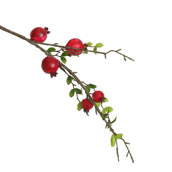 HomelyJoy Faux Pomegranate Branch, Fake Pomegranate and Dried Pomegranate Decor, Artificial Fruit Stems for Fall Centerpiece, Christmas Festival Home Decor, Wedding Table Arrangement