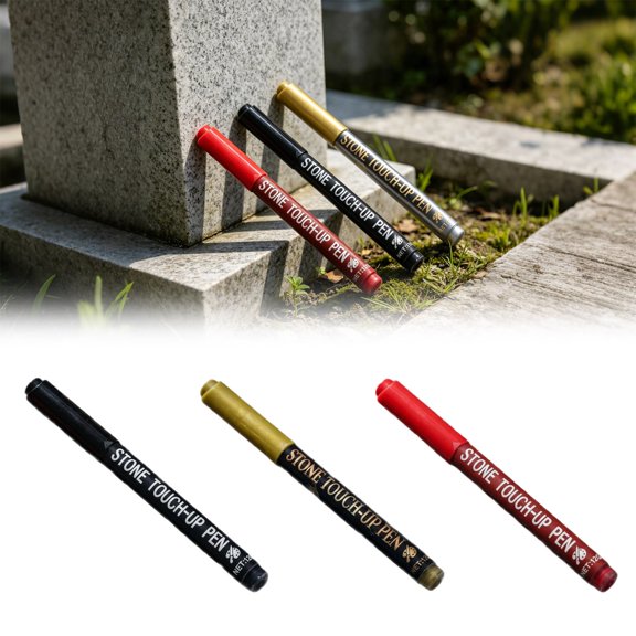 HomelyJoy Gold Stone Tablet Paint Pen, Large Capacity Marker for Grave Inscription Restoration and Memorial Lettering