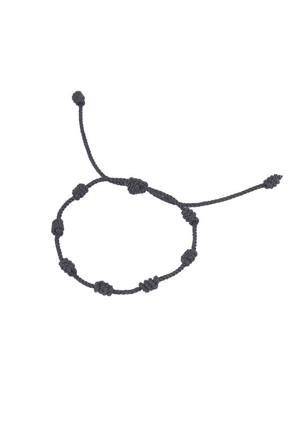 Hand Woven Black String Bracelet, Adjustable Knotted Minimalist Bracelet for Couples and Everyday Luck