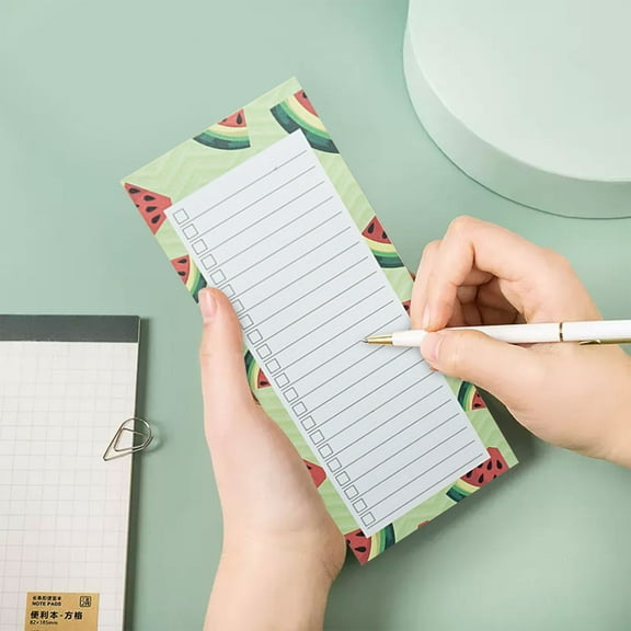 HomelyJoy Magnetic Notepads for Refrigerator, Grocery List Magnet Pad & Magnetic To Do List – Large Big Notepads with Strong Magnetic Back, Realistic Fruit Designs for Kitchen & Office