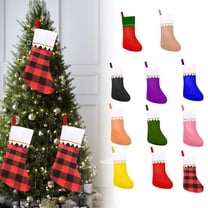 HomelyJoy Pack of Stockings, Christmas Stockings to Decorate with Gold Trim, 14 Inch Red and White Felt Stockings for Family Christmas Holiday Decorations and Gift Hanging
