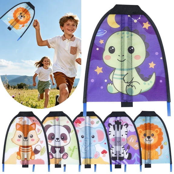 HomelyJoy Panda Kids Catapult Kite, Portable Thumb Ejection Flying Toy, Easy to Fly Stringless Outdoor Kite for Beach Park Lawn Activities, 10x8.27 in