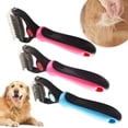 thumbnail image 1 of HomelyJoy Pink Pet Dematting Comb for Dogs Cats, Undercoat Rake Deshedding Brush with Double Sided Stainless Steel Blades, Professional Grooming Tool for Knots, 1 of 9
