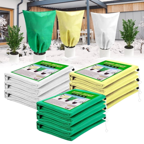 HomelyJoy Plant Covers Freeze Protection, Winter Frost Protection Blankets Non Woven Fabric Frost Cloth Jacket for Outdoor Trees Shrubs, Green, 31.5 x 23.62 in