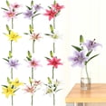 thumbnail image 1 of HomelyJoy Premium HomelyJoy Light Pink Double Lily Flower, 13.78 Inch Realistic Silk Lily Stem for Wedding Party Decor, Table Centerpiece and Cemetery Tribute, 1 of 9