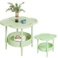 thumbnail image 1 of Homesteed Side Table End Table 2 Tier Side Table Small Sofa Table Plastic Round Removable Tray Easy Assembly, 1 of 8
