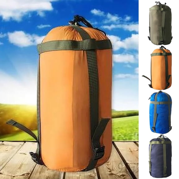 HomelyJoy Sleeping Bag Stuff Sack Army Green Nylon Compression Bag for Outdoor Camping Hiking and Traveling Lightweight Organizer