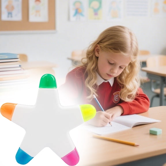 HomelyJoy Star Shaped Highlighter Pen, Five Pointed Fluorescent Marker for Note Taking, Document Highlighting and Office Organization