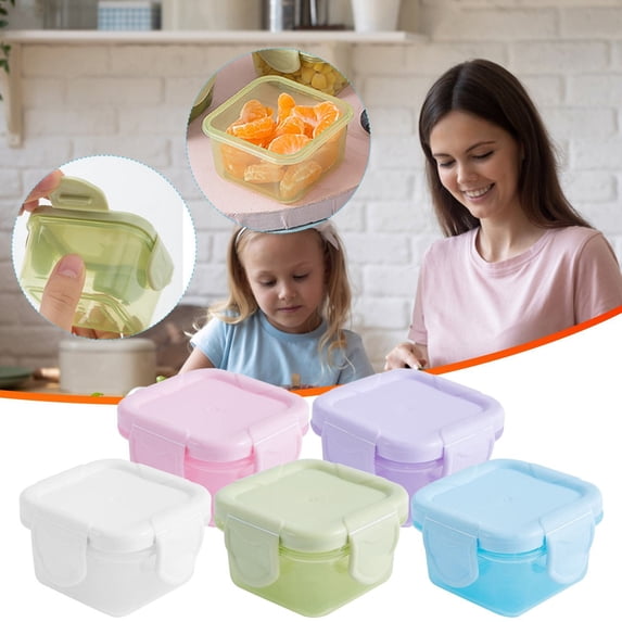 HomelyJoy White Food Containers With Lids, Plastic Food Storage Containers Small Airtight Storage For Baby Food School Lunch Leftovers, 150 Ml, 1 Pc