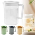 thumbnail image 1 of HomelyJoy White Plastic Infused Water Jug, 60 oz Reusable Juice Pitcher with Lid and Handle, Hot and Cold Iced Tea Container for Summer Picnics, 7.36 x 4.72 in, 1 of 9