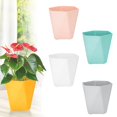 thumbnail image 1 of HomelyJoy White Plastic Planter Pot, 14.5x5 Inch Nordic Geometric Modern Flower Pot with Drainage Holes for Balcony Bedroom Living Room Patio, No Tray, 1 of 7